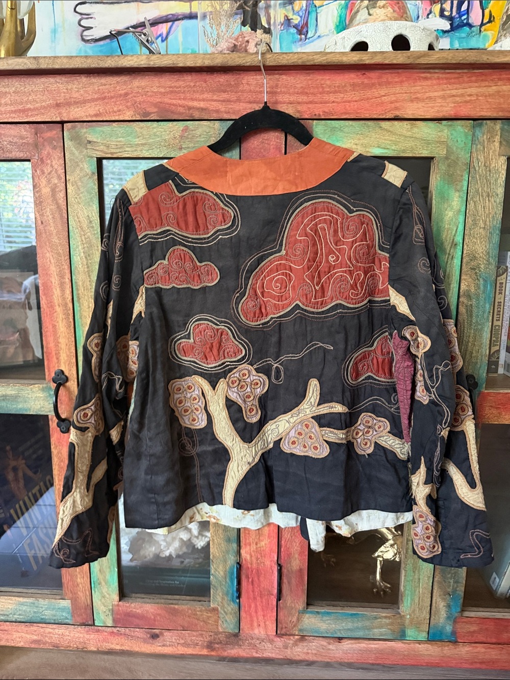 VERY RARE Magnolia Pearl Women's Black Multicolor Embroidered Patchwork Jacket - Picture 2 of 2